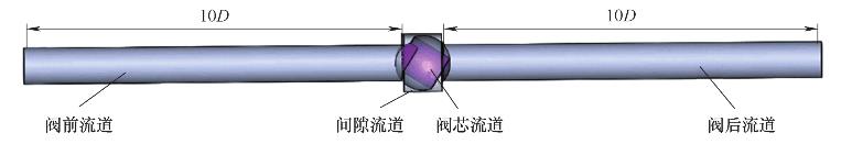 V型球阀数值计算流道三维示意图