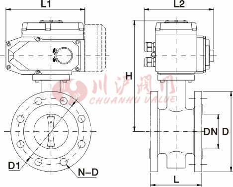 D941F46电动衬氟蝶阀结构图