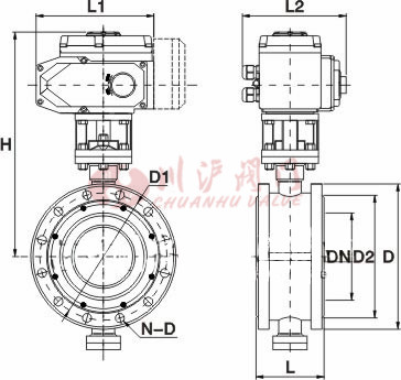 D973H电动三偏心蝶阀结构图