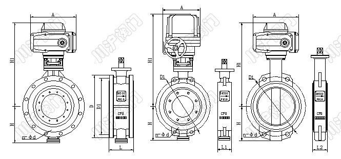 电动调节蝶阀结构图