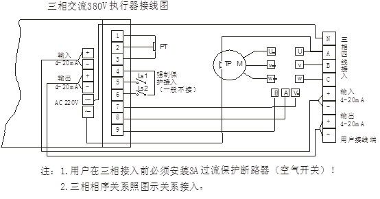 382数显智能电动执行器接线图