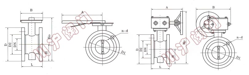 软密封法兰蝶阀结构图