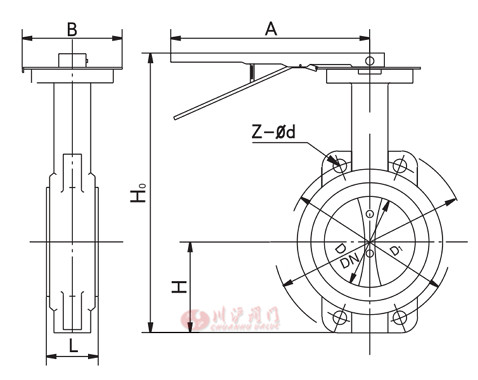 软密封蝶阀结构图