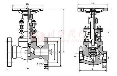 锻钢截止阀结构图