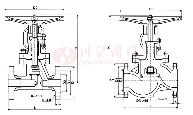 法兰截止阀结构图