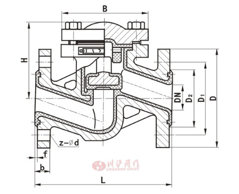 H41F46衬氟止回阀结构图