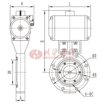 气动高真空蝶阀结构图