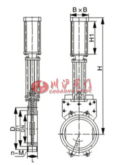 PZ673X-6、PZ673X-10_气动浆液阀结构图