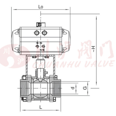 气动内螺纹球阀结构图