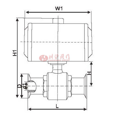 气动直通卫生级球阀结构图