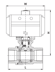 气动内螺纹球阀结构图
