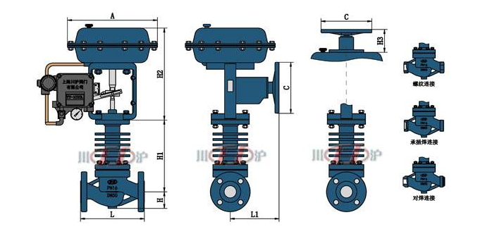 气动高温调节阀结构图