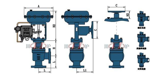 ZJSJ_气动角型调节阀结构图