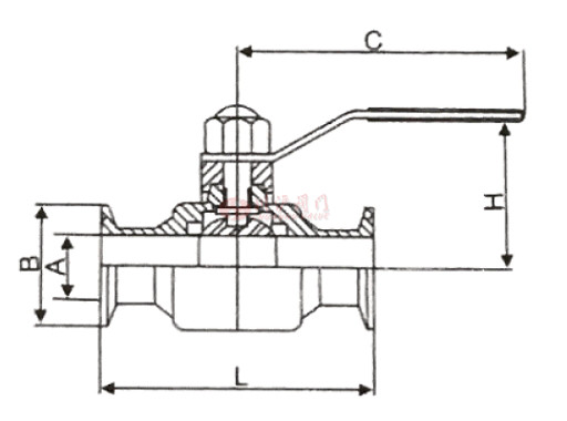 卫生级快装球阀结构图