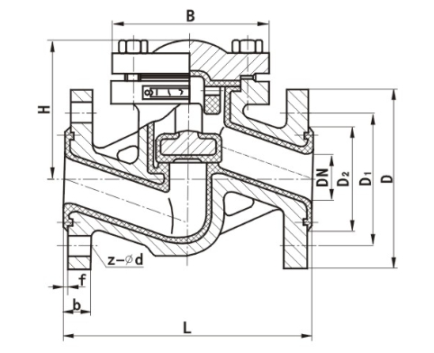 衬氟止回阀结构图